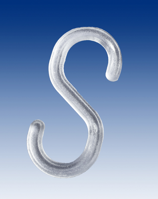 Plastic S Hook - 1-1/2 Clear Plastic